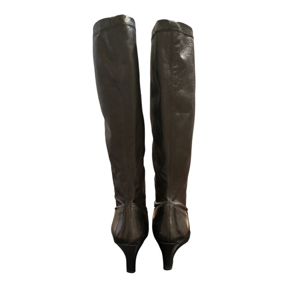 Bally Italian Leather Knee-High Wedge Boots – Black – EU 40 / US 9 BB4 - Picture 3 of 7